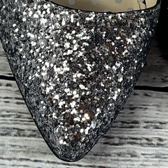 Boden Heels Pumps Shoes size 36 5.5 Gray Silver Sparkles Wedding Prom Evening - Picture 6 of 14